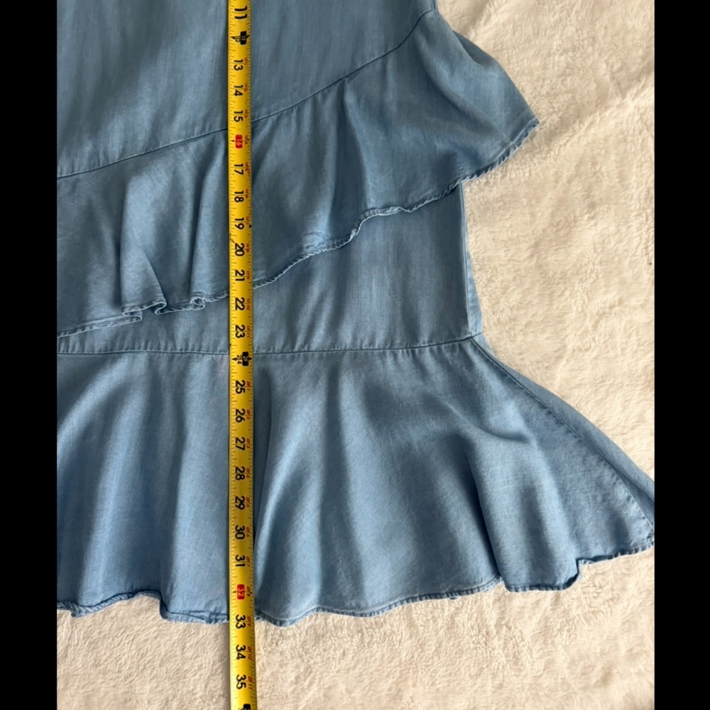 Zara Asymmetrical Ruffle Front Slit Wrap Midi Skirt Size M - Picture 11 of 13